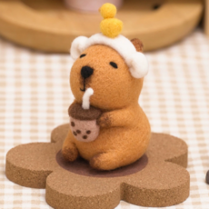 Simple Line 羊毛氈水豚君家族 DIY 材料包 羊角頭水豚君, 1套, 混和色