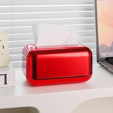 Mirnoa 極簡金屬居家裝飾面紙盒 MMM3461, 紅色, 1個