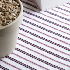 大幅 20支紗 色織棉 Belkin 條紋布料 1488, 白與紅, 1個