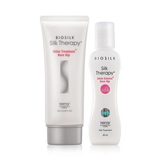 BIOSILK Silk Therapy 絲洛比 Shine Plus 玫瑰果護髮素 65ml + Shine Treatment Plus 100ml, 1組