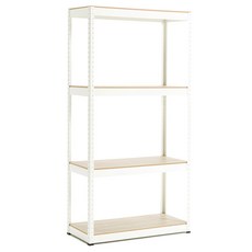 Tres Belle 簡易組裝置物架 白色 鋼板+MDF纖維板, 60 x 40 x 150 cm, 4層
