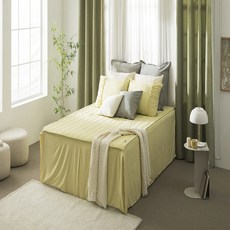 CASA LIVING 抓皺水洗墊, 黃色