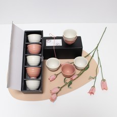 月鹽 國產霧面陶瓷可愛酒杯組, 酒杯 5入, 1套