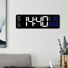 NEXONE LED長方形計時掛鐘 + 遙控器, 藍色