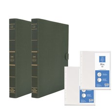 Gatti O型環活頁夾 3孔 bg3307 + A4 補充內頁 1.25mm EH187 20頁, 橄欖綠(活頁夾), 2套