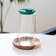 미르코리아 헥사 실리콘 뚜껑 비어캔 내열 유리컵 그린 500ml, 1개