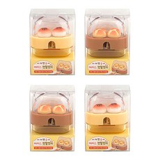 제빵곰 케이스 연필깎이 2종 x 2p 세트, 육쪽마늘빵 타입, 통단팥빵 타입, 1세트