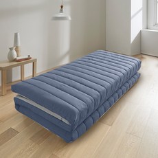 하비 슬립온 3단 접이식 토퍼 매트리스, 블루그레이, 10cm