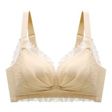 蕾絲褶邊鈕扣式哺乳內衣