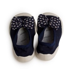 꼴레지앙 아동용 블루누이 도트 리본 발레플랫 112H