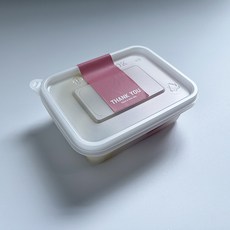 Tina Picnic 迷你半透明3格拋棄式容器 20入 + 感謝貼紙 粉彩粉紅 20入 組, 1套, 拋棄式容器 + 貼紙