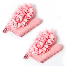 마켓에이 양면 샤워볼 타월장갑, 핑크, 2개, 1개입