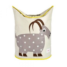 3 sprouts 動物造型洗衣籃 超大容量 可折疊, 灰山羊