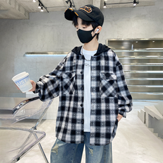 아동용 라스트타탄 체크 후드 셔츠