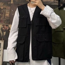 男款鈕扣口袋拉鍊背心