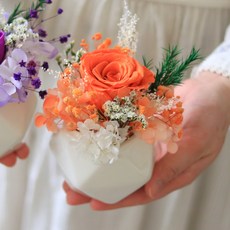 ScentBasket 人造單枝玫瑰永生花中心擺飾, 珊瑚色