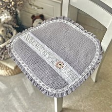 lovinglab 花朵荷葉邊附綁帶餐椅坐墊 2入