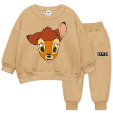 Little rabbit 兒童款迪士尼大Bambi刷毛上下衣套裝