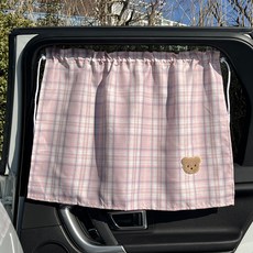 Changane 車用格紋遮陽板, 1個, 03 可米粉紅色(CK03)