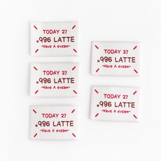 Yarna 986拿鐵字母復古設計布質棉標籤, 紅色, 5個