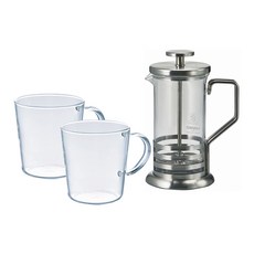 HARIO 茶壓機 THJ-2HSV + 玻璃 300ml SRM-1824 2p, 混色, 1套