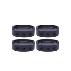 圓形橡膠家具腳墊 4入, 黑色, 4個