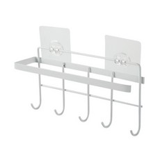 더벨라 강력 접착 2in1 다용도 타올걸이 + 5구 후크걸이, 화이트, 1세트
