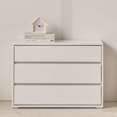 아씨방 메리 낮은 3단 서랍장 800 방문설치, 화이트, 3개