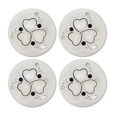 高級方晶鋯石寶石釦 三角愛心 21mm, 4個, 白色