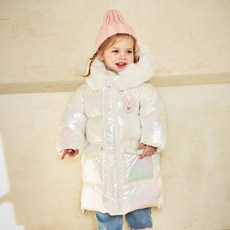 mollimelli 兒童閃亮Microgel連帽長版外套