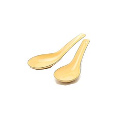 復古搪瓷勺 2p 套組, 黃色的, 1套