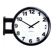 TIMEDECO 現代雙面時鐘 A6, 亮面黑