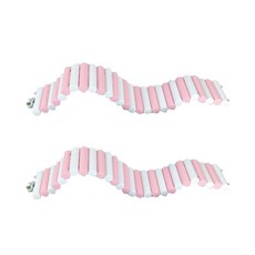 倉鼠粉彩雲梯玩具 40cm, 粉紅色和白色, 2個