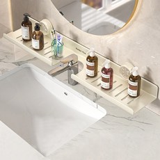 Market Plan 免鑽孔多功能U型瀝水置物架, 1個, 奶油色