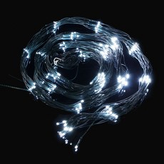 Dometopia 可連接綠線 LED 網狀精靈燈泡 200顆 1 x 2 m + 電源插孔組, 1套, 白色