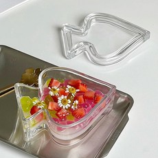 프렌치마르스 유리 스페이스 디저트 사탕접시 CM297, 투명, 1개