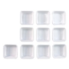 HAPPY JUNG 方形醬料碟, 白色, 10個