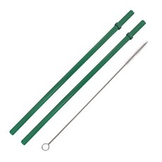 STARBUCKS 星巴克 綠色環保吸管 2入+洗滌刷組, 1組