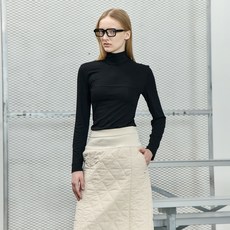 쥬시쥬디 여성용 J 로우 컷팅 목폴라 긴소매 티셔츠 JYTS0211