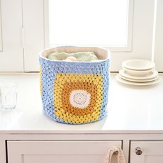 Modern House L鉤針布籃 20*20cm, 1個, 混色