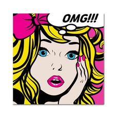 ADICO DIY數字油畫 普普藝術, 驚訝的粉紅蝴蝶結少女