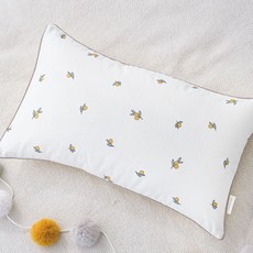 幼兒用Marolotte 30支純棉印花午睡枕, 新鮮橄欖