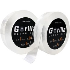 Gorilla 透明凝膠 矽膠防水大容量雙面膠帶 厚度1mm x 寬度30mm x 總長5m, 2個