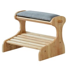 YEDAUM 雙層旋轉型原木腳踏凳 加寬型 500, 自然色