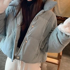 Raratina 女性Pamela燈芯絨短版羽絨外套