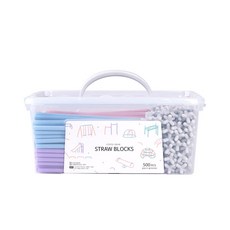 roomi reve 宅在家兒童玩具吸管積木 500入組, 混合顏色