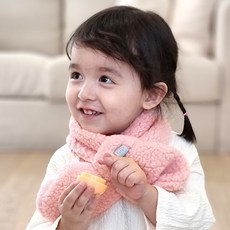 Woojooi 孩童絨毛素色圍巾