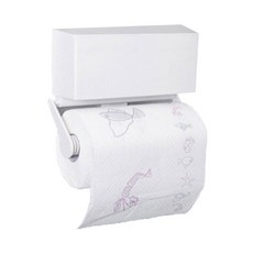 磁鐵式廚房紙巾架, 白色的, 1個