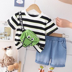 Milky Way 幼兒鱷魚口袋條紋上下套裝