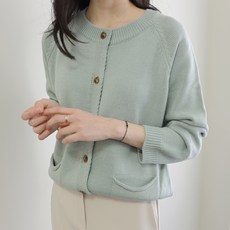 JENIT 女款寬鬆針織口袋開襟外套 g1070